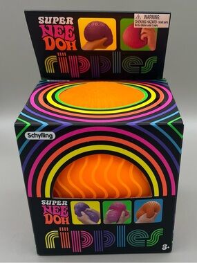 Schylling Super NeeDoh Ripples ORANGE 🧡 Squishy Ball Extra Large 4.5” NEW